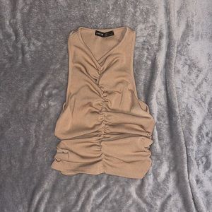 Shein Crop Top Color: Tan Size: M